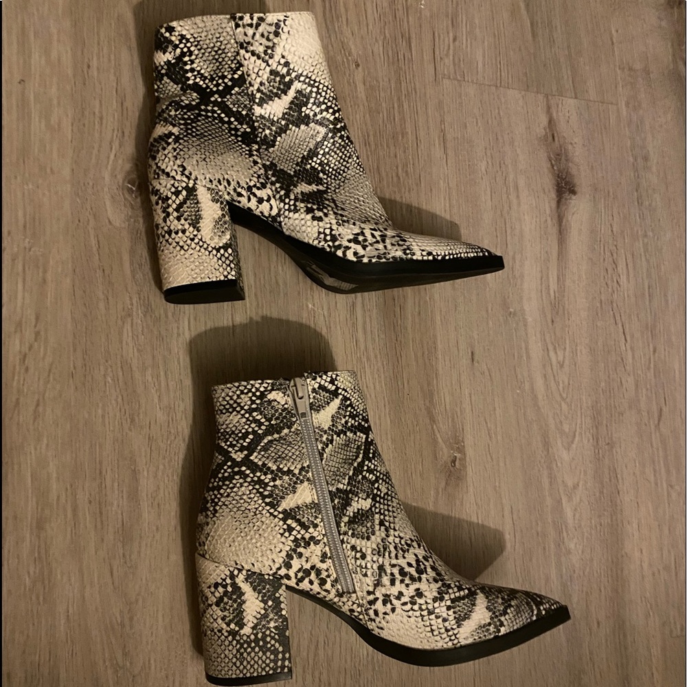 Miss Lola Snakeskin Booties